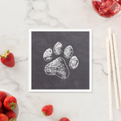 Serviette En Papier Empreinte de patte Chalkboard - Pawty Chiot - Anni (En situation)