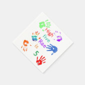 Serviette En Papier Empreintes à main de peinture Anniversaire avec no (Coin)