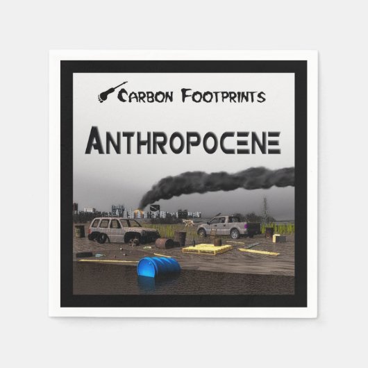 Serviette En Papier Empreintes Carbone - Anthropocène (Devant)