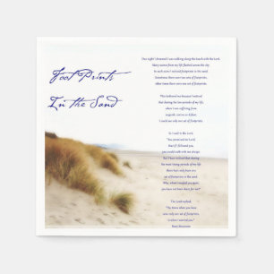 Serviette En Papier empreintes dans le sable