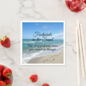 Serviette En Papier Empreintes dans le Sable Inspirational Christian (En situation)