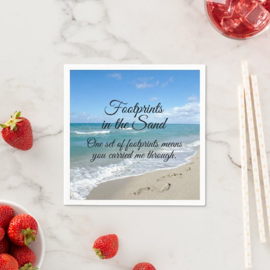 Serviette En Papier Empreintes dans le Sable Inspirational Christian (En situation)