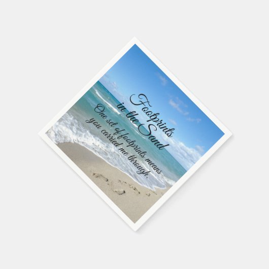 Serviette En Papier Empreintes dans le Sable Inspirational Christian (Coin)