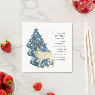 Serviette En Papier Empreintes de cerf sauvage dans la neige – Art de