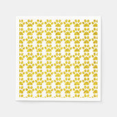 Serviette En Papier Empreintes de pattes Gold Parties scintillant Blan (Devant)