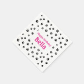 Serviette En Papier Empreintes de pattes noirs Animaux de compagnie fê (Coin)