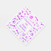 Serviette En Papier Empreintes de pattes rose violet Personnalisé fête (Coin)