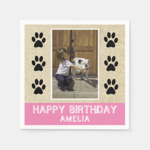 Serviette En Papier Empreintes de pattes russes Nom des enfants Photo 