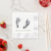 Serviette En Papier Empreintes de pieds d'encre pour bébés (En situation)