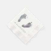 Serviette En Papier Empreintes de pieds d'encre pour bébés (Coin)