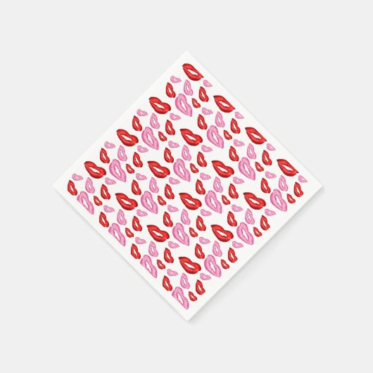 Serviette En Papier Empreintes de rouge à lèvres tendance  (Coin)