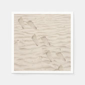 Serviette En Papier Empreintes De Sable De Plage (Devant)