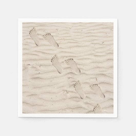 Serviette En Papier Empreintes De Sable De Plage (Devant)