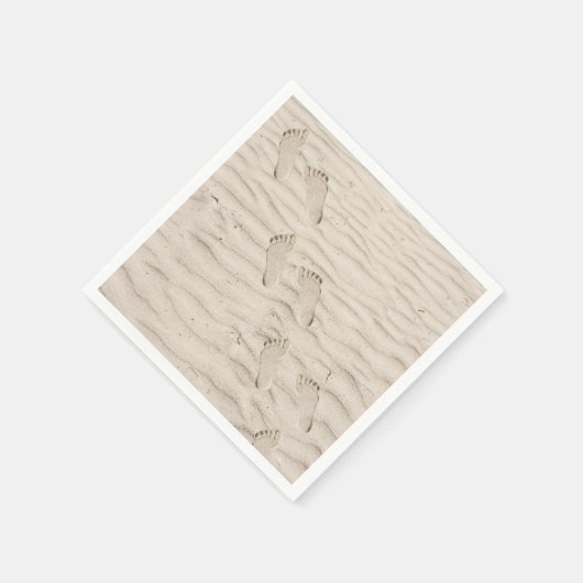 Serviette En Papier Empreintes De Sable De Plage (Coin)
