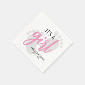 Serviette En Papier Empreintes roses mignonnes C’est un Baby shower fé (Coin)