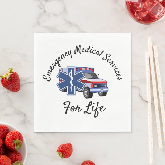Serviette En Papier EMS Ambulance For Life   (En situation)