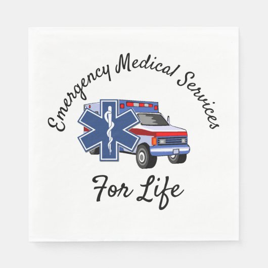Serviette En Papier EMS Ambulance For Life (Devant)