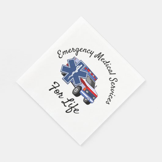 Serviette En Papier EMS Ambulance For Life   (Coin)