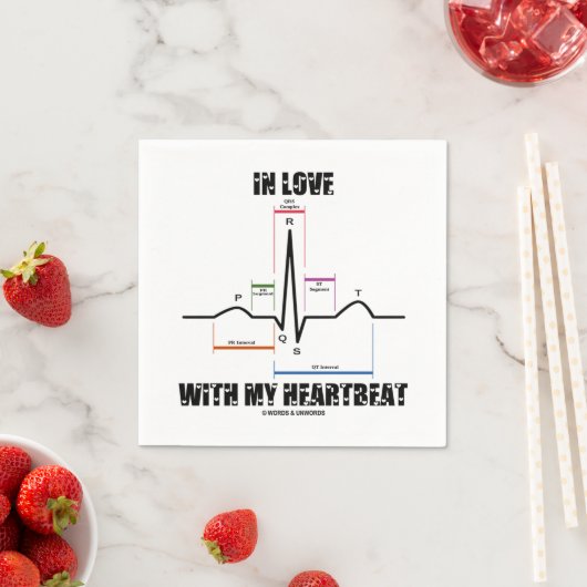 Serviette En Papier En amour avec mon coeur Electrocardiogramme ECG (En situation)