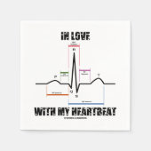 Serviette En Papier En amour avec mon coeur Electrocardiogramme ECG (Devant)