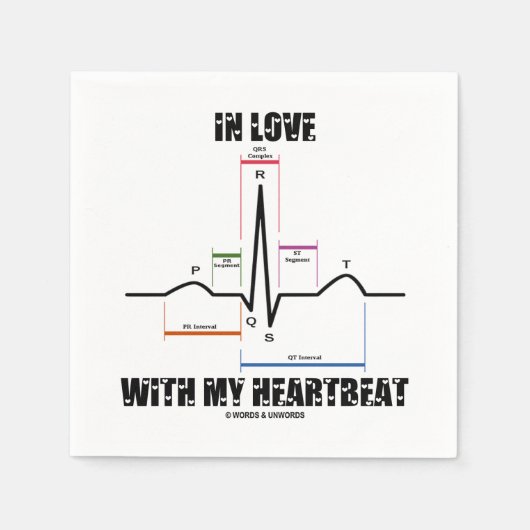Serviette En Papier En amour avec mon coeur Electrocardiogramme ECG (Devant)