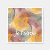 En amour Français Automne Aquarelle Paint Swirls