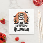 Serviette En Papier En attente du chien d'Halloween (En situation)