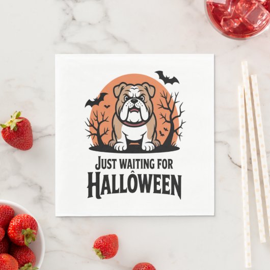 Serviette En Papier En attente du chien d'Halloween (En situation)