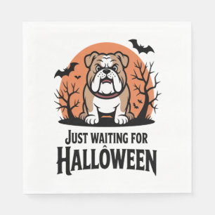 Serviette En Papier En attente du chien d'Halloween
