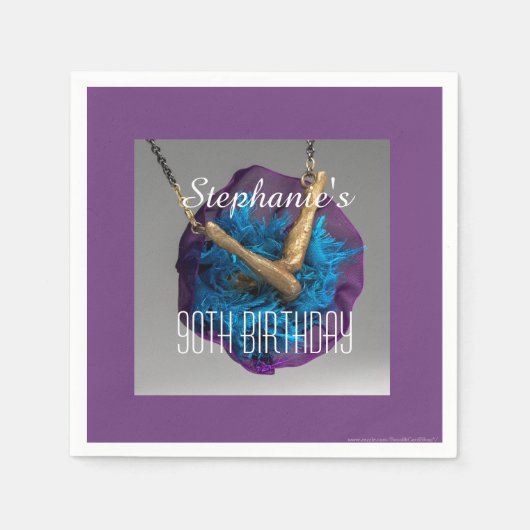 Serviette En Papier En bas de l'UP Purple et Grey 90e fête d'anniversa (Devant)