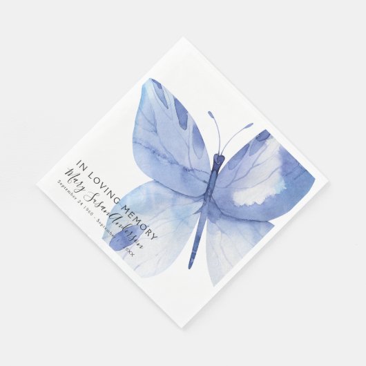 Serviette En Papier En Mémoire Amour Papillon funéraire Réveil (Coin)