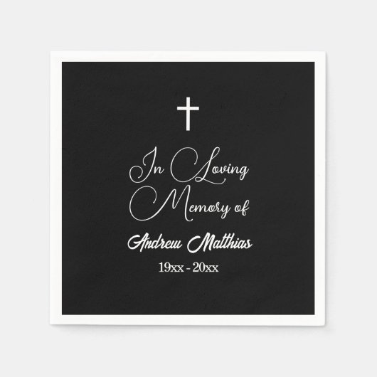 Serviette En Papier En mémoire d'amour Élégant funérailles (Devant)