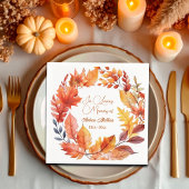 Serviette En Papier En mémoire d'amour Funérailles automne floral