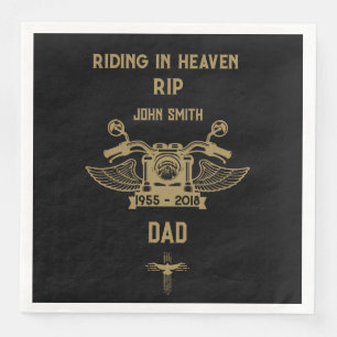 Serviette En Papier En mémoire Motorbike Rider Biker funérailles