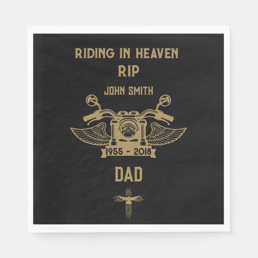 Serviette En Papier En mémoire Motorbike Rider Biker funérailles (Devant)