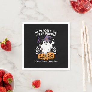Serviette En Papier En Octobre, Nous Portons Violet Violent Fantôme De