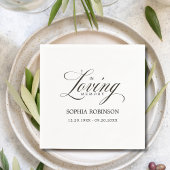 Serviette En Papier En souvenir affectueux Écriture élégante moderne p