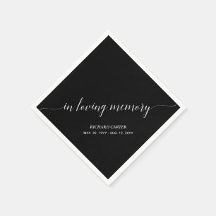 Serviette En Papier En Souvenir Affectueux Mémorial Élégant de Funér