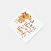 Serviette En Papier En Tout, Merci Autumn Floral (Coin)