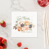 Serviette En Papier En Tout, Remerciez Floral Rose Napkin (En situation)