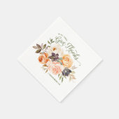 Serviette En Papier En Tout, Remerciez Floral Rose Napkin (Coin)