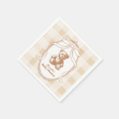 Serviette En Papier en vichy Baby shower français Teddy Bear (Coin)