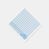 Serviette En Papier En vichy bleu avec serviettes en Baby shower Bow (Coin)