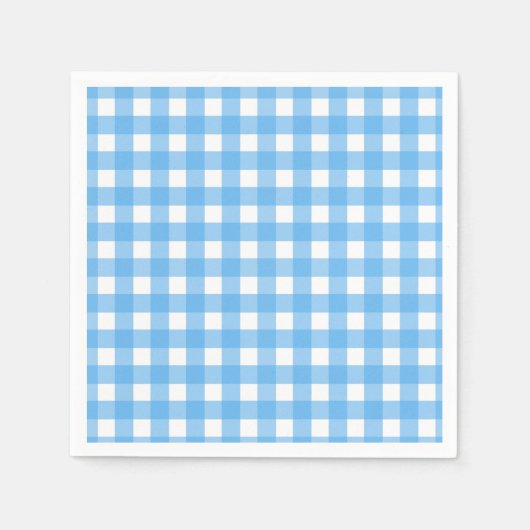 Serviette En Papier En vichy bleu ciel (Devant)
