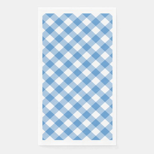 Serviette En Papier En vichy bleu clair et blanc (Devant)