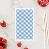 Serviette En Papier En vichy bleu clair et blanc (En situation)