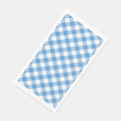 Serviette En Papier En vichy bleu clair et blanc (Coin)