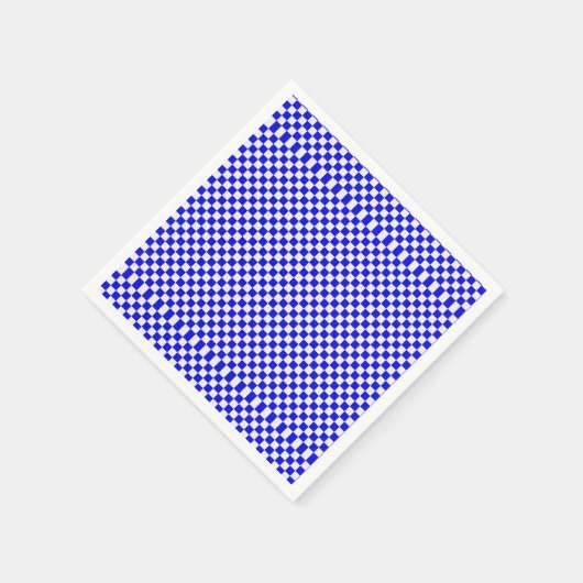 Serviette En Papier En vichy Bleu Et Blanc À damiers (Coin)