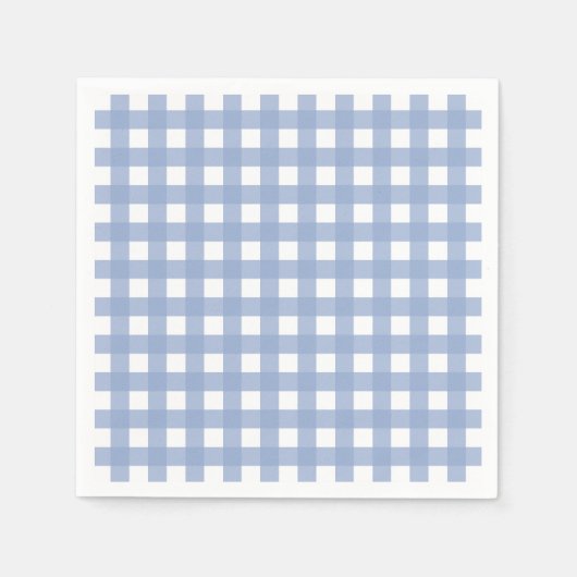 Serviette En Papier En vichy bleu sérénité (Devant)