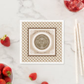 Serviette En Papier En vichy Buffalo Brown. Serviettes de table (En situation)